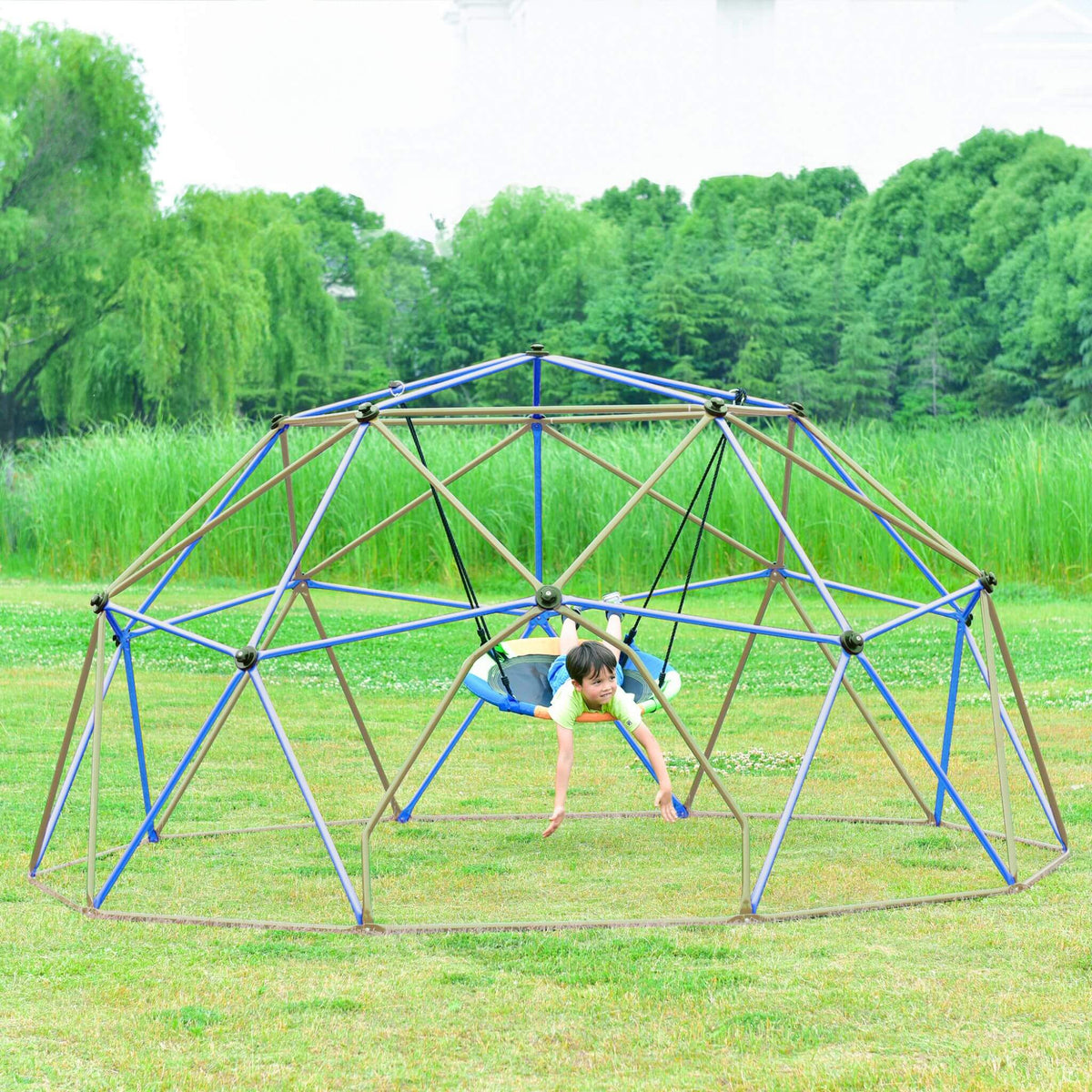 13FT Kids Climbing Jungle Gym Geometric Playground Dome Tower, 1000LBS (SAK83512)