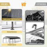 [13X26FT] Heavy-Duty Weather-Resistant Outdoor Carport With Protective Film (SAK82451)