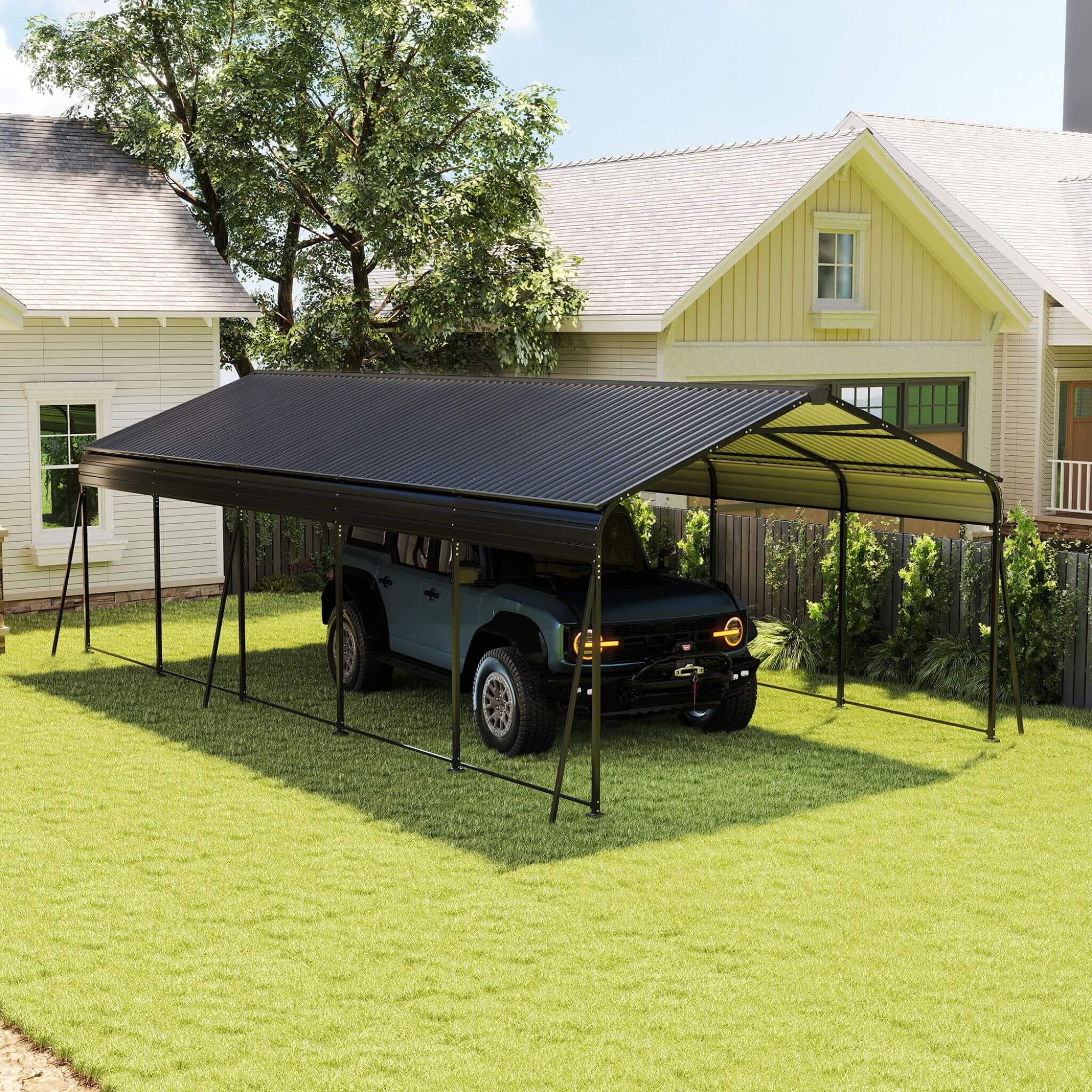 [13X26FT] Heavy-Duty Weather-Resistant Outdoor Carport With Protective Film - Thumbnail 5