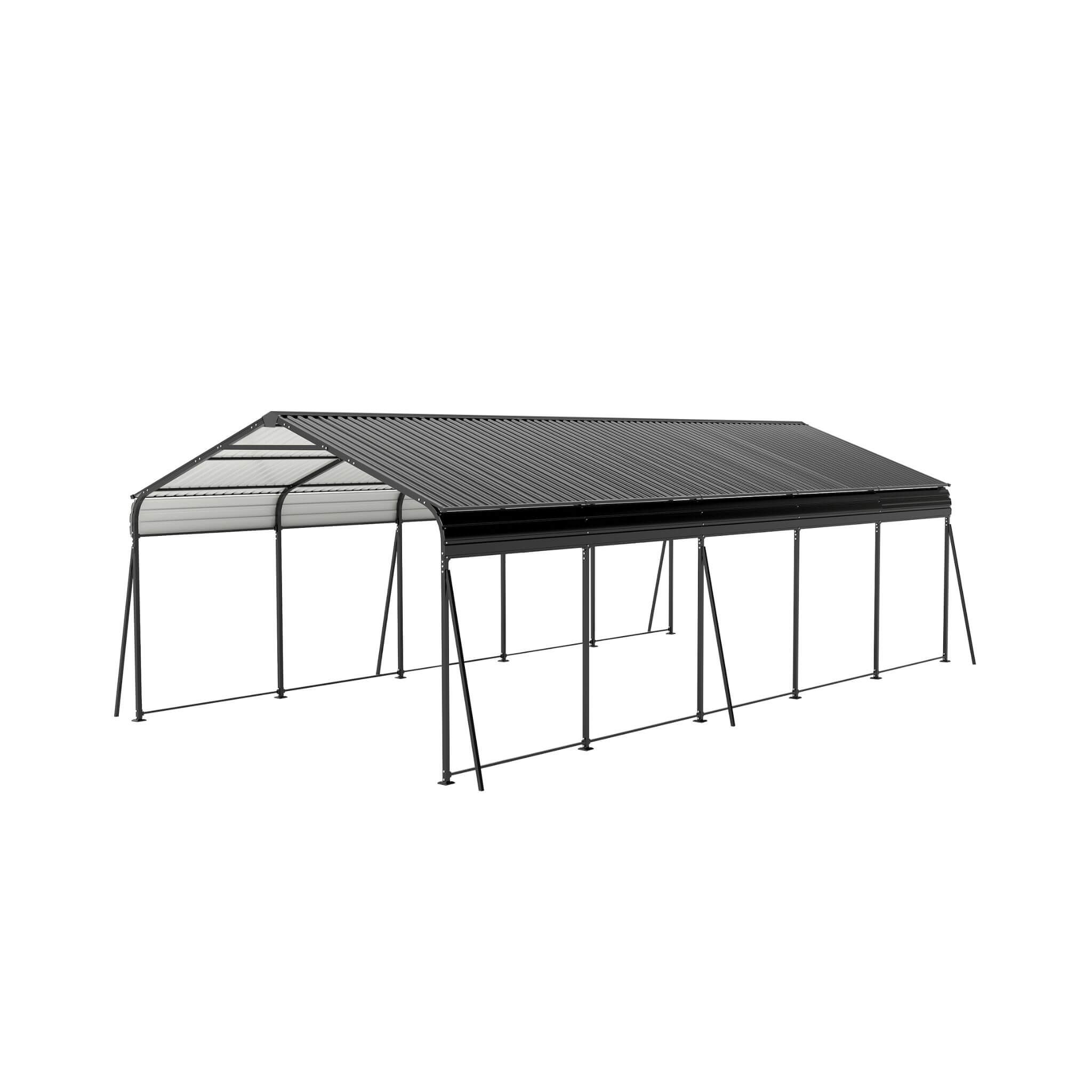 [13X26FT] Heavy-Duty Weather-Resistant Outdoor Carport With Protective Film - Thumbnail 2