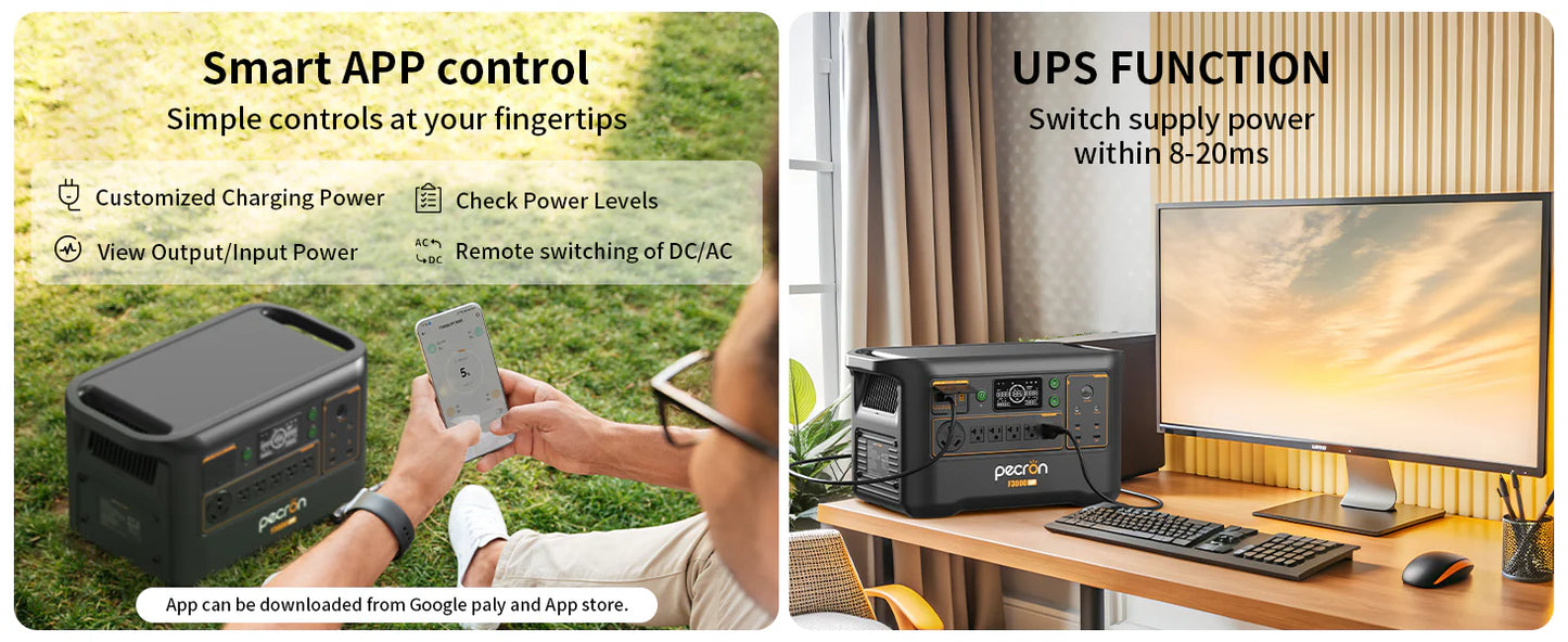 PECRON F3000LFP Portable Power Station 3600W 3072Wh | Expandable LiFePO4 Solar Generator