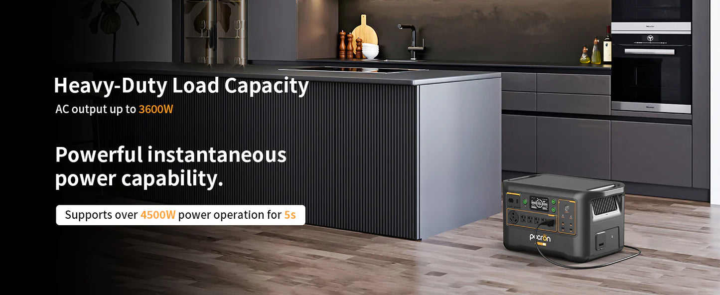 PECRON F3000LFP Portable Power Station 3600W 3072Wh | Expandable LiFePO4 Solar Generator