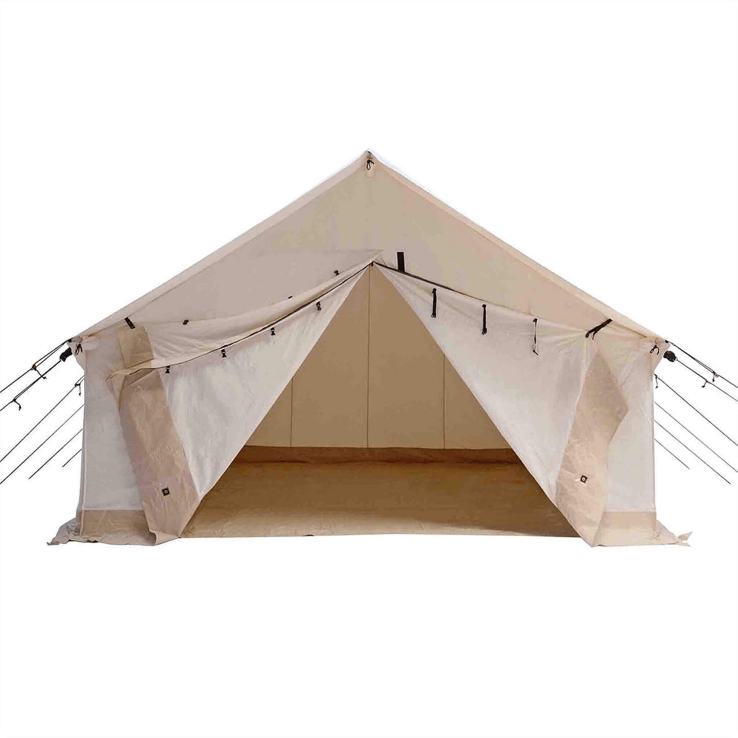 [14x16FT] White Duck Alpha Wall Tent With Heavy-Duty Frame & Bug Mesh Windows