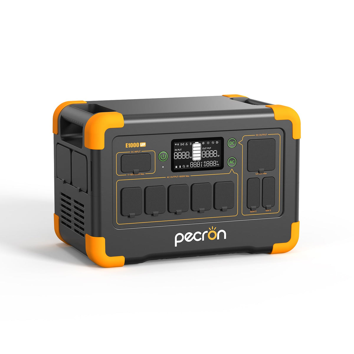 PECRON E1000LFP Portable Power Station – 1800W, 1024Wh LiFePO4, 600W Solar Charging