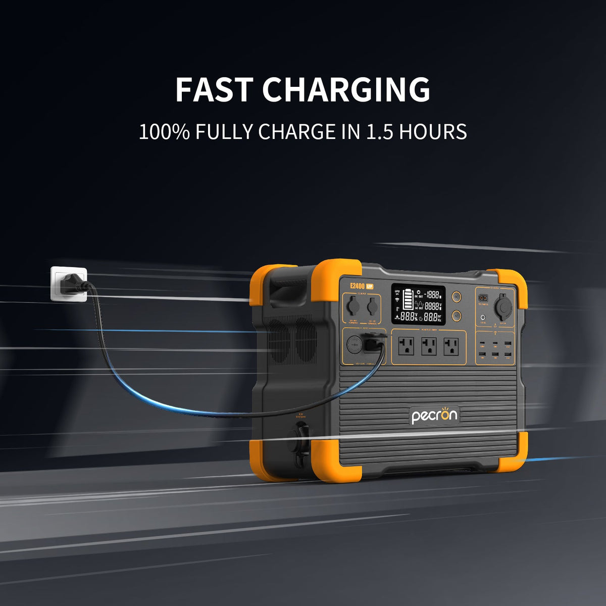 PECRON E2400LFP Portable Power Station – 2400W, 2048Wh LiFePO4, 800W Solar Charging