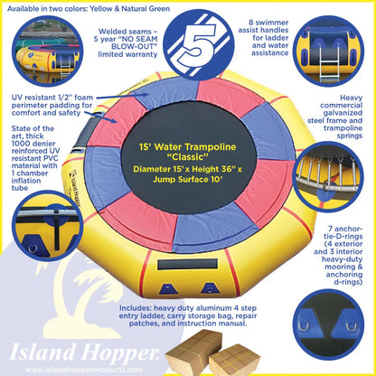 Island Hopper 15' Classic Water Trampoline