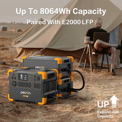 PECRON E2000LFP Expandable Portable Power Station – 2000W, 1920Wh LiFePO4, 1300W Solar Charging