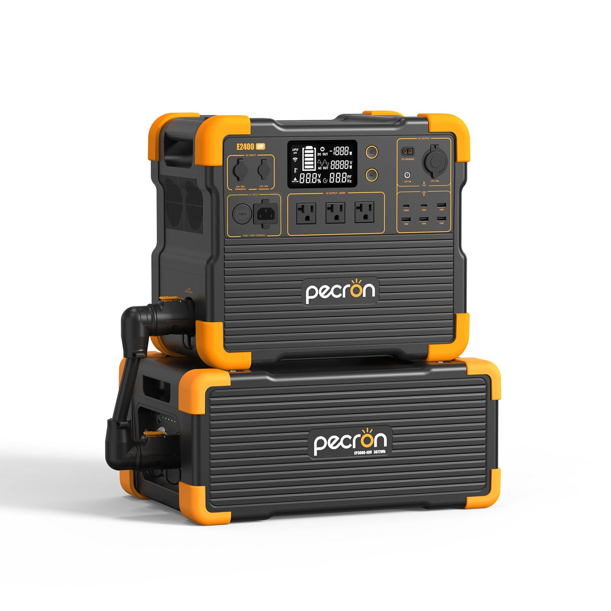 PECRON E2400LFP Solar Generator Kit – 2400W, 2048Wh LiFePO4, 800W Solar Power