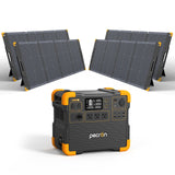 PECRON E2400LFP Solar Generator Kit – 2400W, 2048Wh LiFePO4, 800W Solar Power