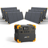 PECRON E2400LFP Solar Generator Kit – 2400W, 2048Wh LiFePO4, 800W Solar Power