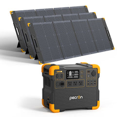 PECRON E2400LFP Solar Generator Kit – 2400W, 2048Wh LiFePO4, 800W Solar Power