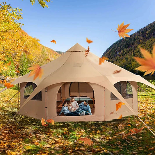 16FT Large Premium 4-Season 8-Person Bell Yurt Tent With Stove Jack