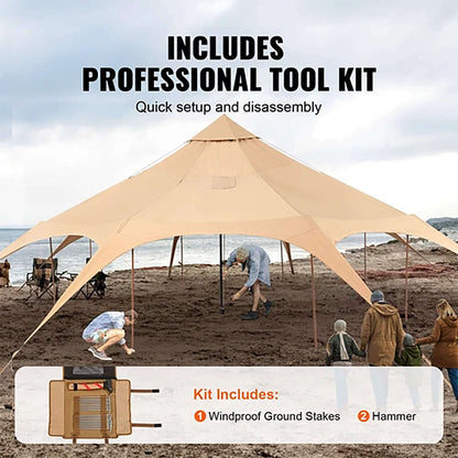 16FT Large Premium 4-Season 8-Person Bell Yurt Tent With Stove Jack