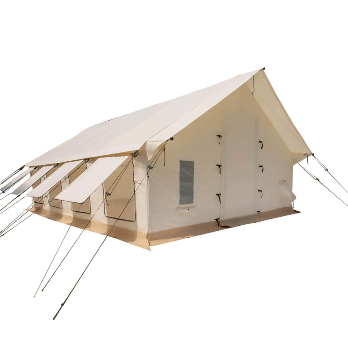 [16x20FT] White Duck Alpha Pro Wall Tent With Heat-Resistant Stove Jack & Aluminum Frame