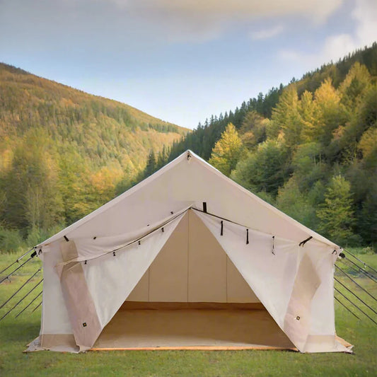 [16x20FT] White Duck Alpha UV Resistant Wall Tent With Double Stitched Seams