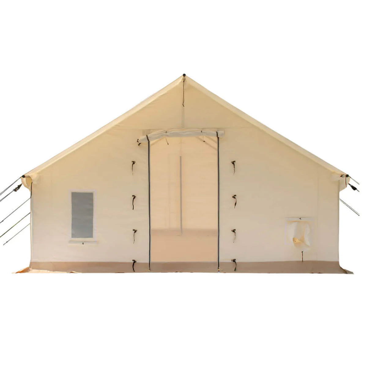 [16x24FT] White Duck Alpha Pro Wall Tent With Three-Layer Large Storm Windows