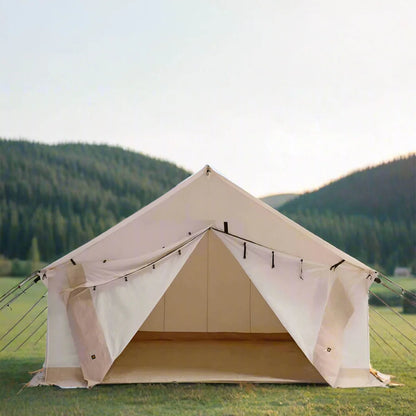 [16x24FT] White Duck Alpha Wall Tent With Heavy Duty Frame & Waterproof Features