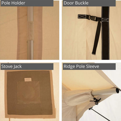 [16x24FT] White Duck Alpha Wall Tent With Heavy Duty Frame & Waterproof Features