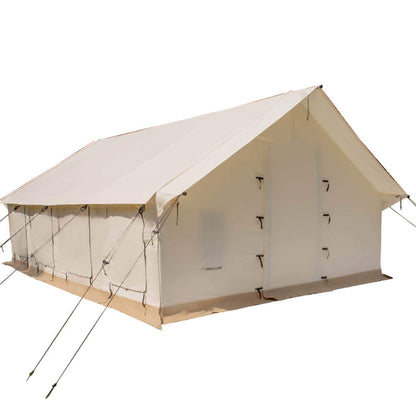 [16x24FT] White Duck Alpha Pro Wall Tent With Three-Layer Large Storm Windows