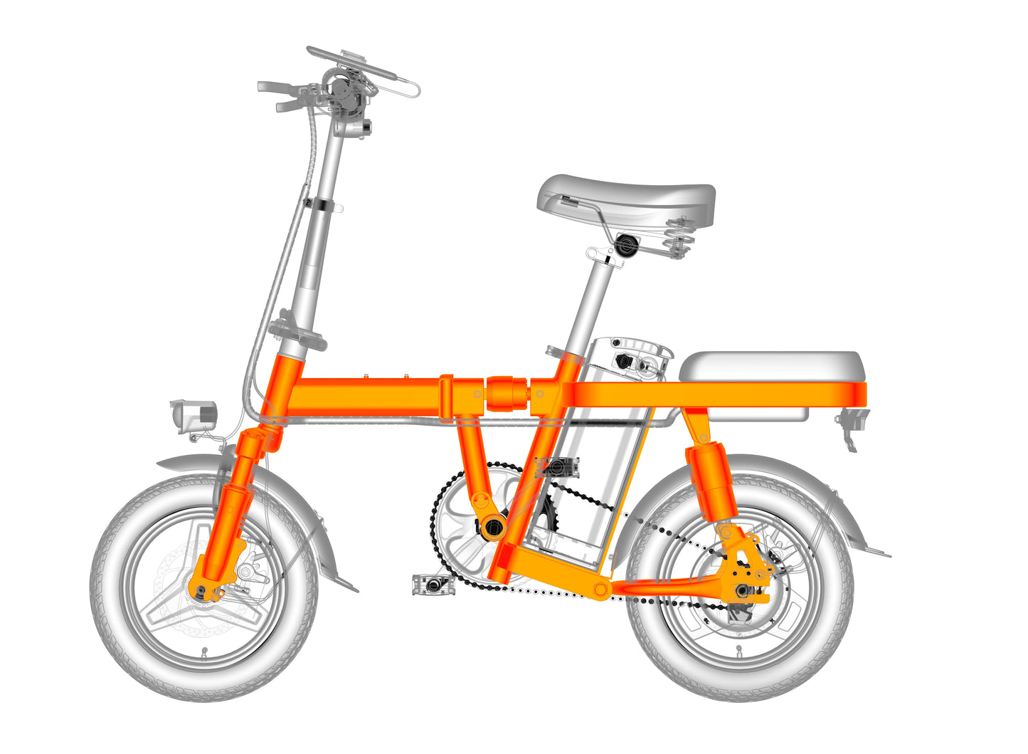 Engwe T14 Mini Folding E-Bike – 350W Motor, 33km/h Speed, Compact Urban Commuter