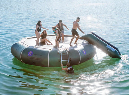 Island Hopper 17' Bounce N Splash Natural Green Water Bouncer