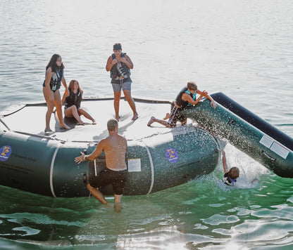 Island Hopper 17' Bounce N Splash Natural Green Water Bouncer