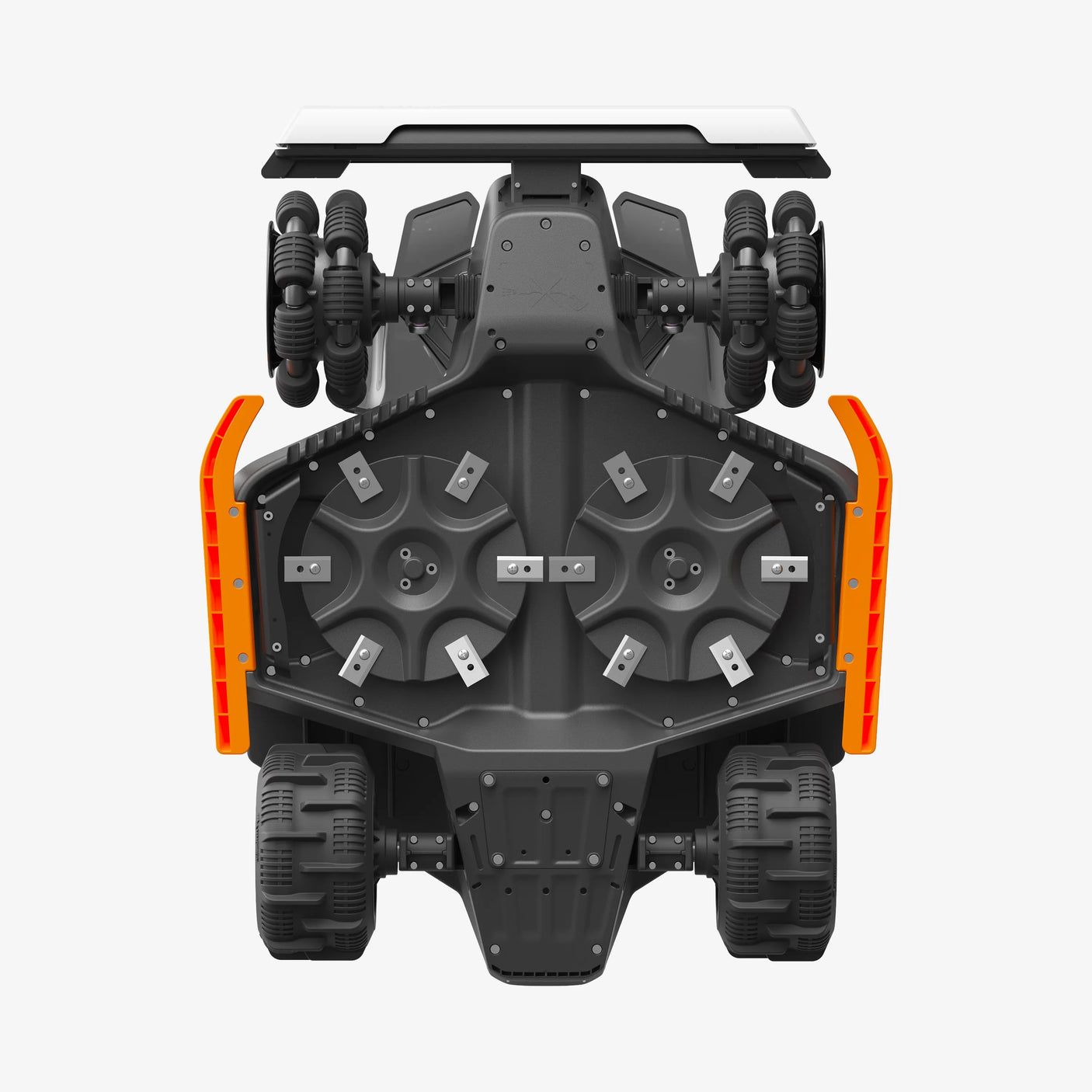 Mammotion LUBA 3 AWD dual cutting discs with six pivoting razor blades each – 15.7 inch cutting width robot lawn mower