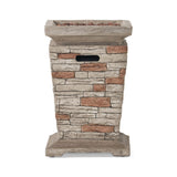 19" Outdoor 40K BTU Natural Stone Fire Column (SAK36771) - Stone Gray