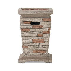 19" Outdoor 40K BTU Natural Stone Fire Column (SAK36771) - Stone Gray
