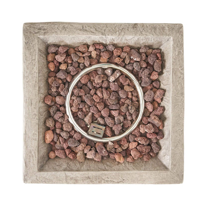 19" Outdoor 40K BTU Natural Stone Fire Column (SAK36771) - Stone Gray