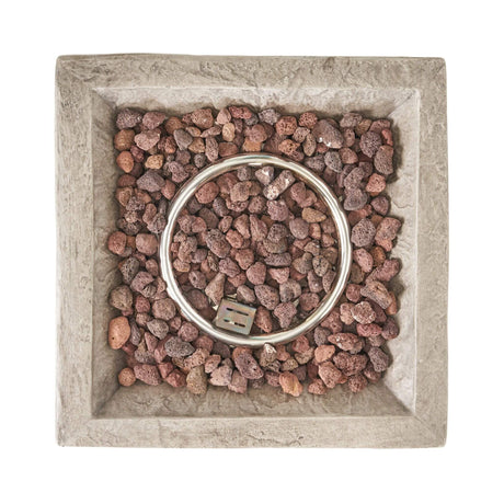 19" Outdoor 40K BTU Natural Stone Fire Column (SAK36771) - Stone Gray