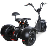 "Close-up of SoverSky T7.0 hydraulic suspension and tubeless tires"  


