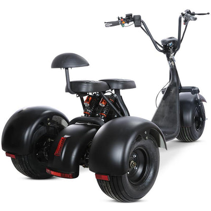 "Close-up of SoverSky T7.0 hydraulic suspension and tubeless tires"  

