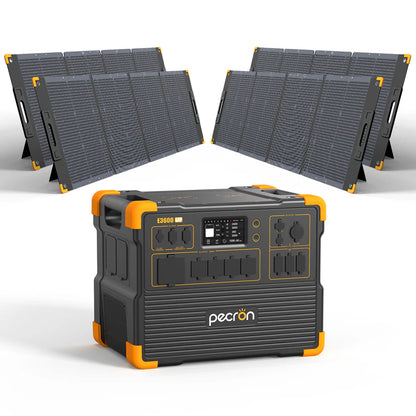 PECRON E3600LFP Portable Power Station – 3600W, 3072Wh LiFePO4, 2400W Solar Charging