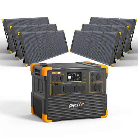 PECRON E3600LFP Solar Generator Kit – 3600W, 3072Wh LiFePO4, 2400W Solar Power
