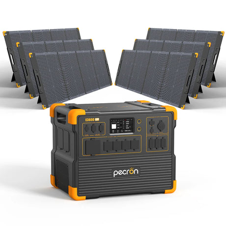 PECRON E3600LFP Portable Power Station – 3600W, 3072Wh LiFePO4, 2400W Solar Charging