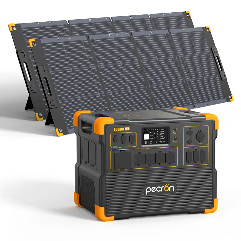 PECRON E3600LFP Portable Power Station – 3600W, 3072Wh LiFePO4, 2400W Solar Charging