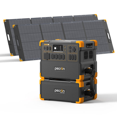PECRON E3600LFP Solar Generator Kit – 3600W, 3072Wh LiFePO4, 2400W Solar Power