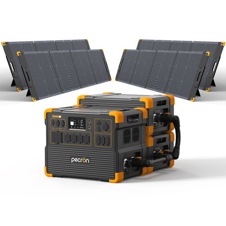 PECRON E3600LFP Solar Generator Kit – 3600W, 3072Wh LiFePO4, 2400W Solar Power
