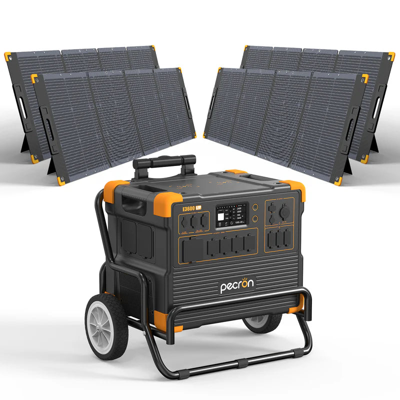 PECRON E3600LFP Portable Power Station – 3600W, 3072Wh LiFePO4, 2400W Solar Charging