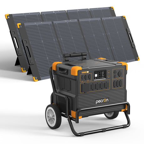 PECRON E3600LFP Solar Generator Kit – 3600W, 3072Wh LiFePO4, 2400W Solar Power