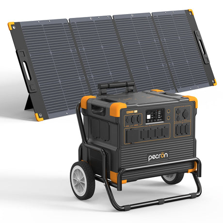 PECRON E3600LFP Solar Generator Kit – 3600W, 3072Wh LiFePO4, 2400W Solar Power