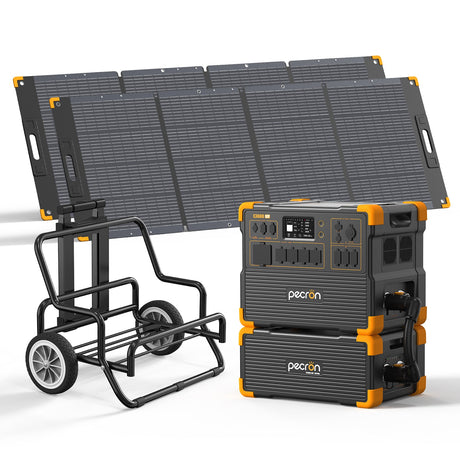 PECRON E3600LFP Solar Generator Kit – 3600W, 3072Wh LiFePO4, 2400W Solar Power