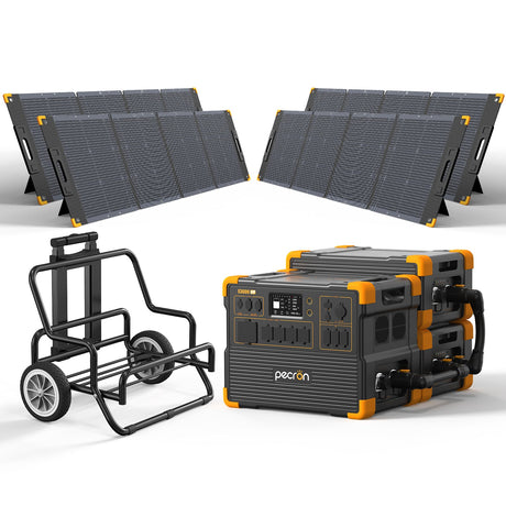 PECRON E3600LFP Solar Generator Kit – 3600W, 3072Wh LiFePO4, 2400W Solar Power