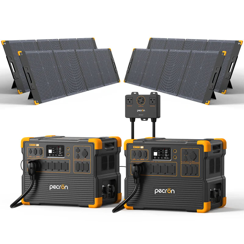 PECRON E3600LFP Portable Power Station – 3600W, 3072Wh LiFePO4, 2400W Solar Charging