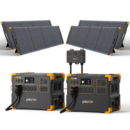 PECRON E3600LFP Portable Power Station – 3600W, 3072Wh LiFePO4, 2400W Solar Charging