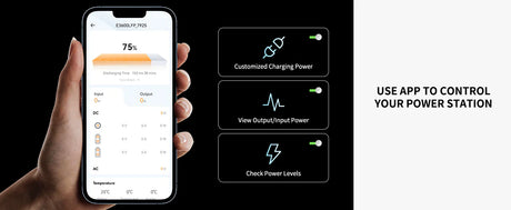 PECRON E3600LFP WiFi app control interface on smartphone

