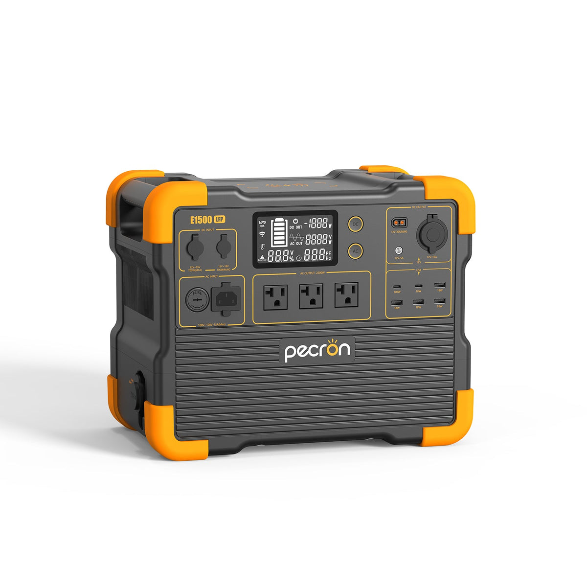 PECRON E1500LFP Portable Power Station – 2200W, 1536Wh LiFePO4, Expandable & Solar-Ready