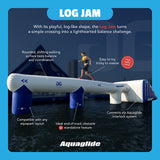 Aquaglide Log Jam Inflatable Aquapark Obstacle – Balance Course, 10-Person Capacity