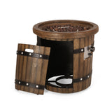 25" Round 40K BTU Liquid Propance Concrete Fire Pit (SAK88764)